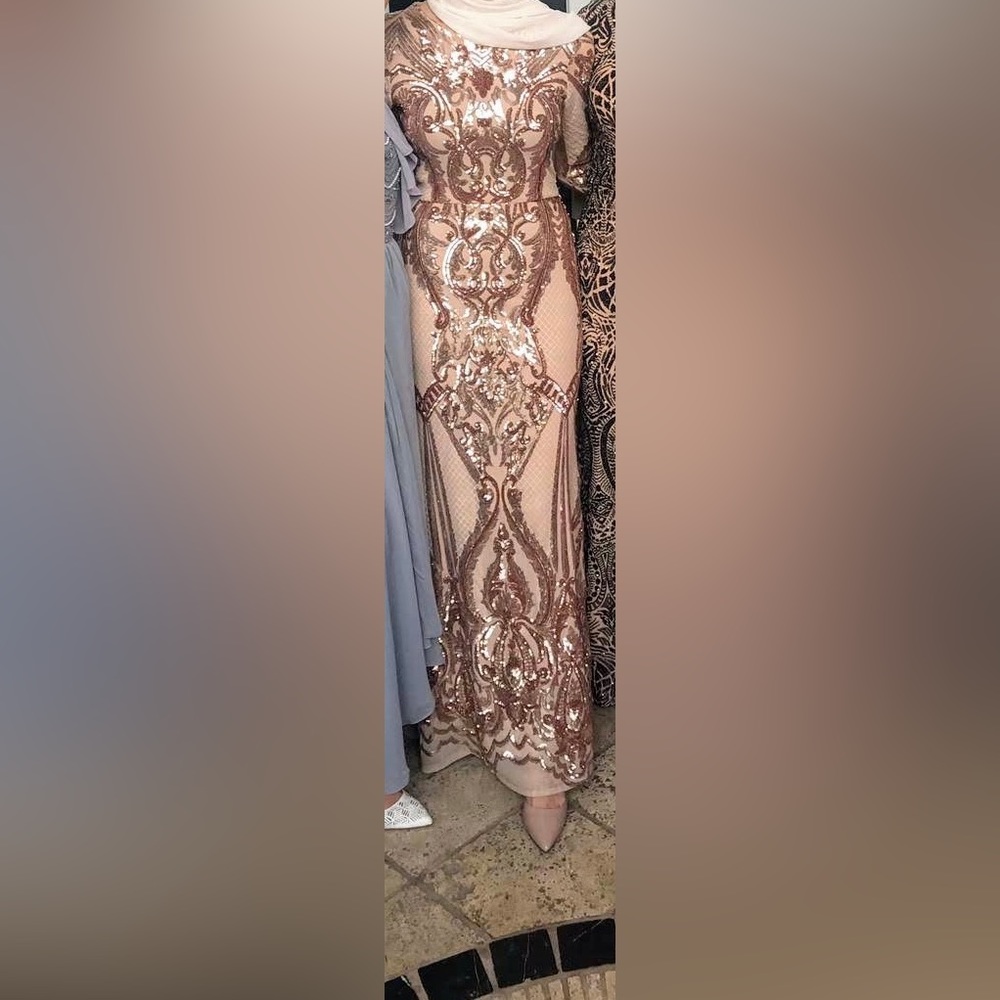 Betsy & Adam Sequin Gown - Picture 6 of 8